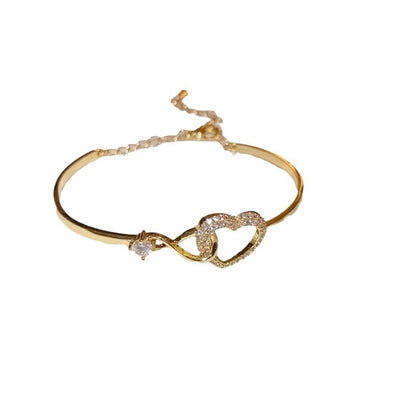 Chain Hollowed Heart Shape Bracelet Elegant High-grade Design Female